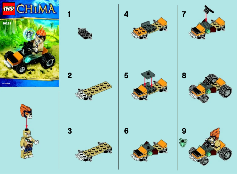 Page 1 de la notice Manuel utilisateur Lego Leonidas. Jungle Dragster