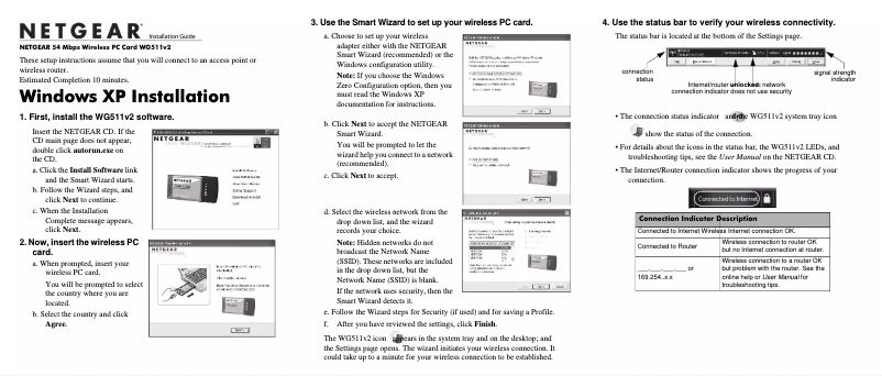 Page 1 de la notice Guide d'installation Netgear WG511v2