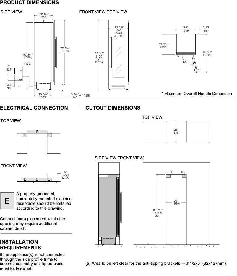 Página 1 del manual Instrucciones / montaje Bertazzoni REF24WCPIXR