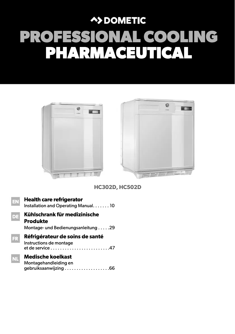 Page 1 de la notice Manuel utilisateur Dometic HC302D