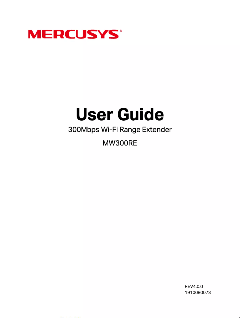 Page n°1 - Manuel utilisateur Mercusys MW300RE
