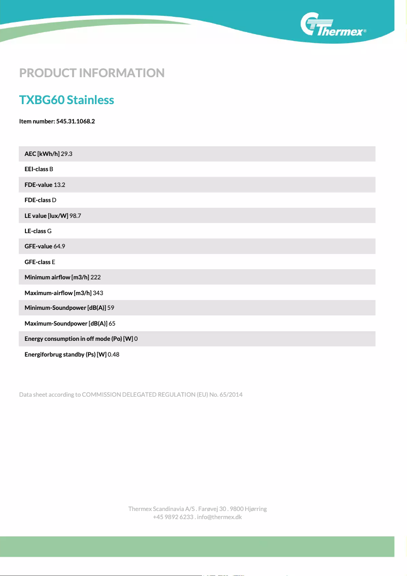 Image de la première page du manuel de l'appareil TXBG60