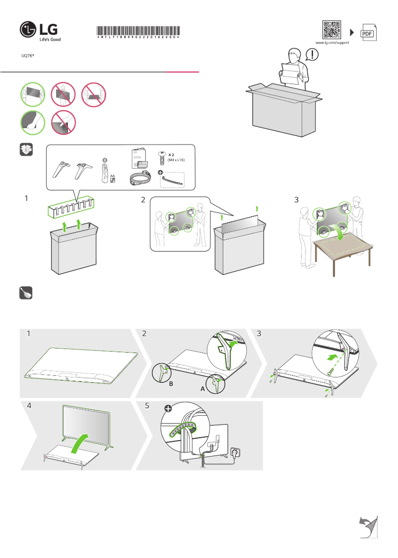 Page 1 de la notice Manuel utilisateur LG 43UQ76906LE