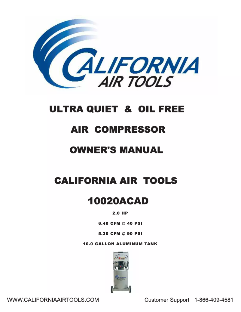 Page 1 de la notice Manuel utilisateur California Air Tools EZ-1