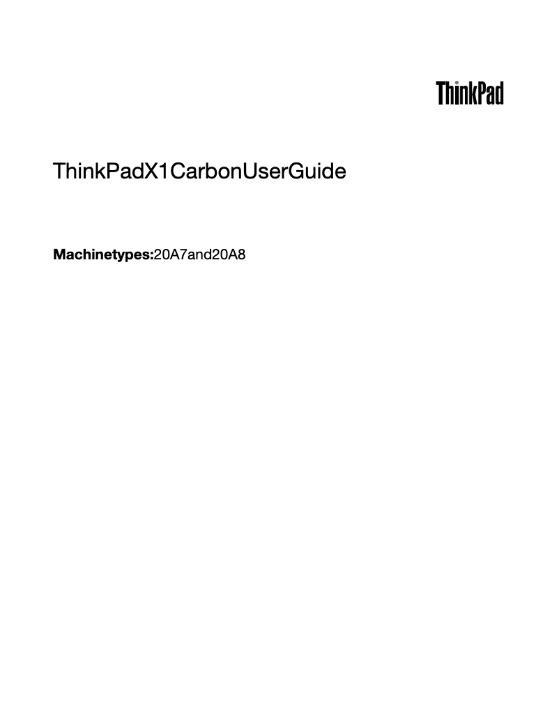 Page n°1 - Manuel utilisateur Lenovo Thinkpad X1 Carbon G2