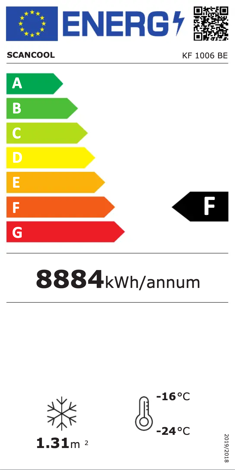Page n°1 - Label énergétique Scancool KF 1006 BE