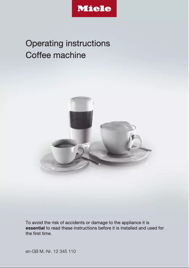 Page n°1 - Manuel utilisateur Miele CM 7550
