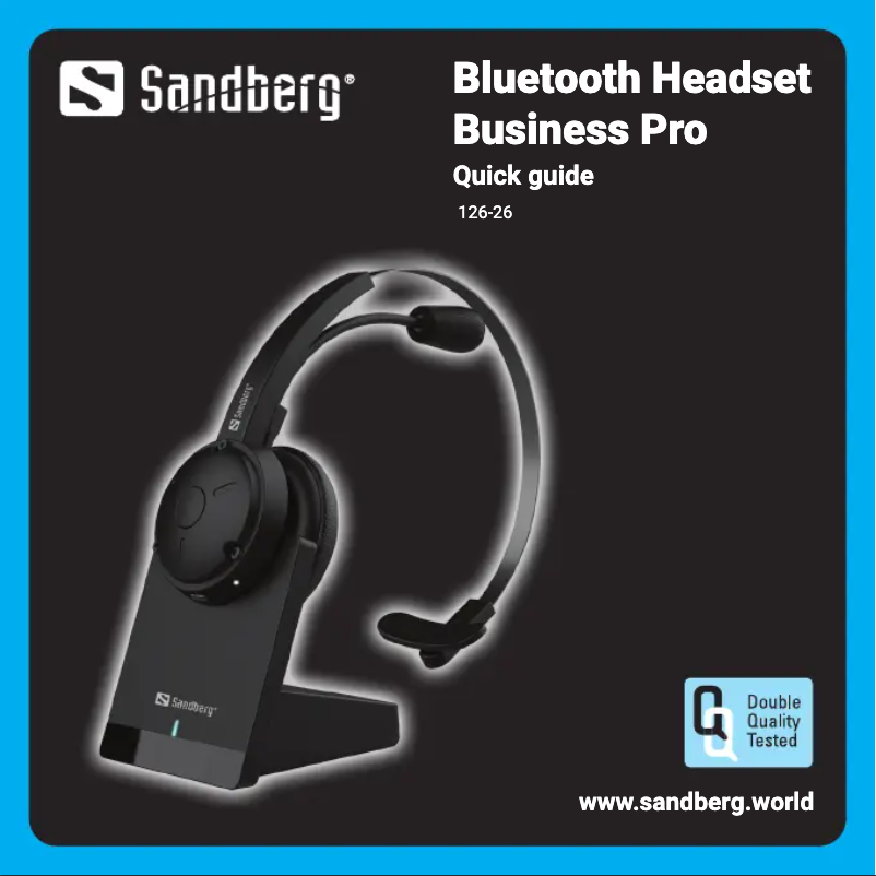 Page 1 de la notice Manuel utilisateur Sandberg Bluetooth Headset Business Pro 126-26