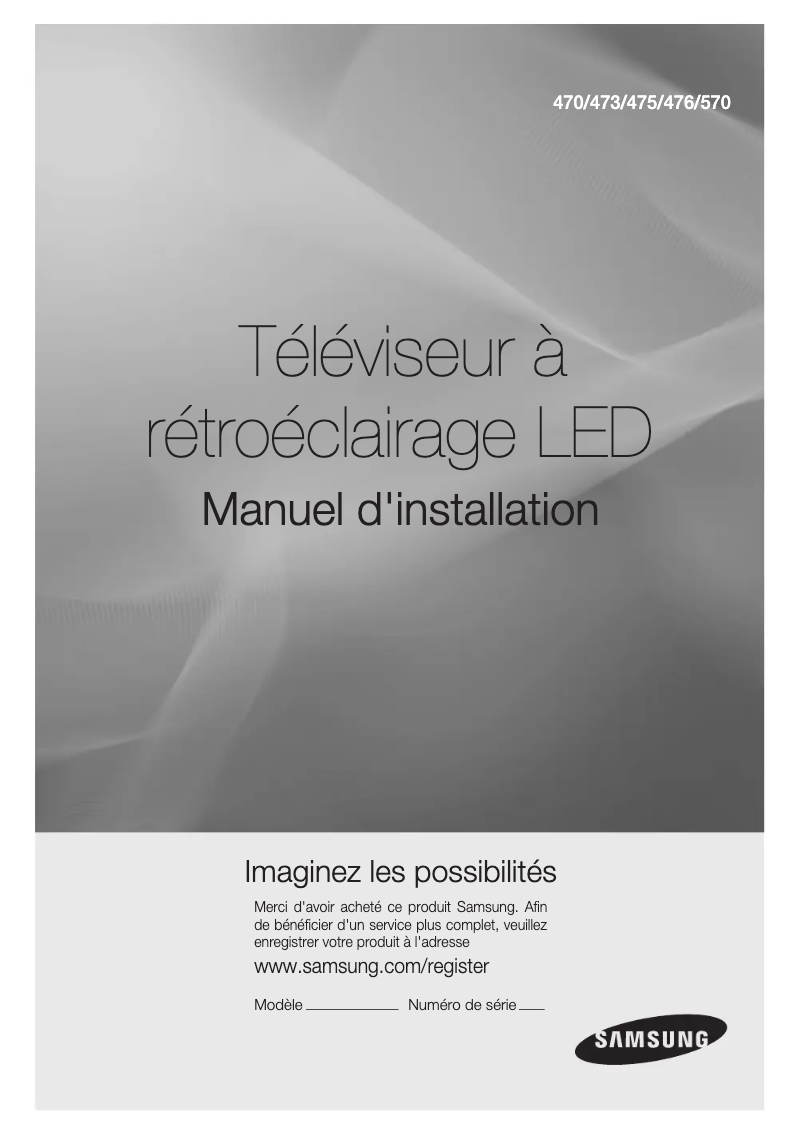 Page 1 de la notice Manuel utilisateur Samsung HG32EA475RW