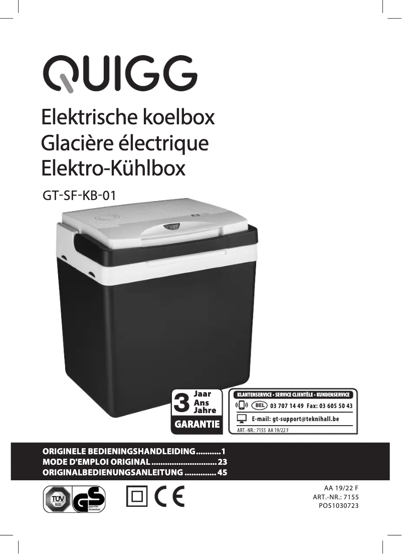 Page n°1 - Manuel utilisateur Quigg GT-SF-KB-01