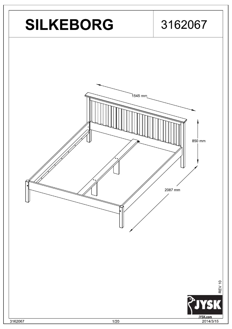 Page 1 de la notice Manuel utilisateur JYSK Silkeborg (140x200)