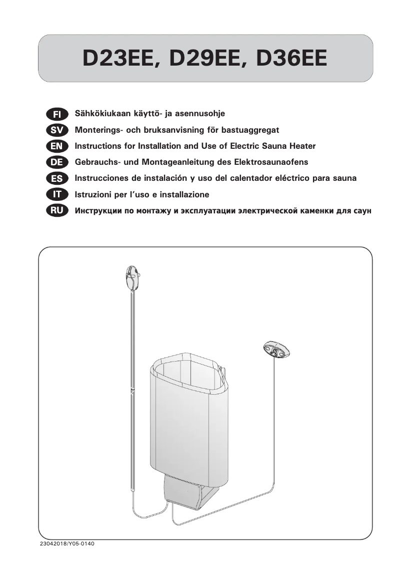 Page n°1 - Manuel utilisateur Harvia Delta D23EE HDEE230400