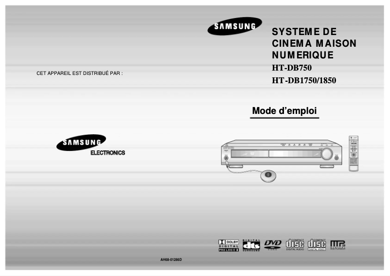 Page 1 de la notice Manuel utilisateur Samsung HT-DB1750