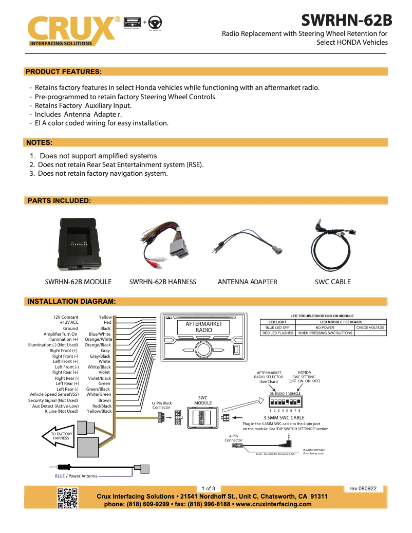 Página 1 del manual Manual de usuario CRUX SWRHN-62B