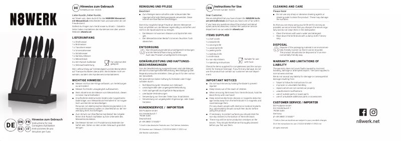 Page 1 de la notice Manuel utilisateur N8WERK 02225