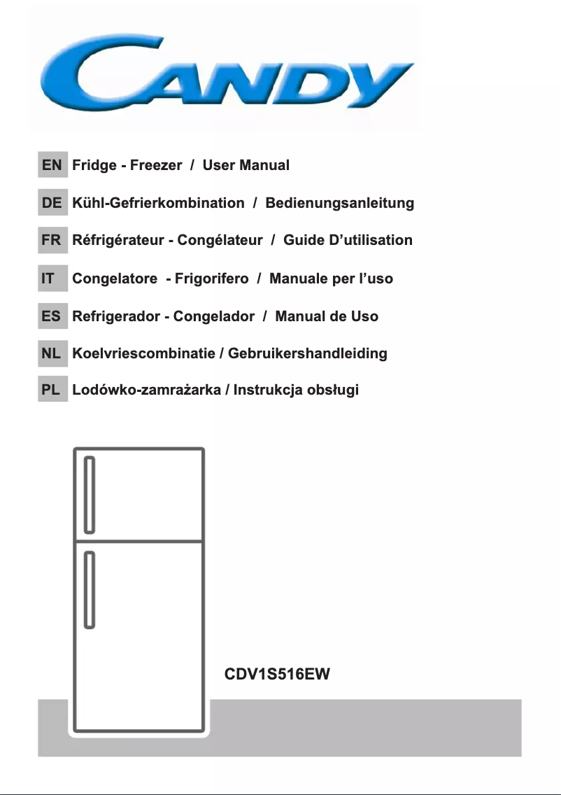 Page n°1 - Manuel utilisateur Candy CDV1S516EW
