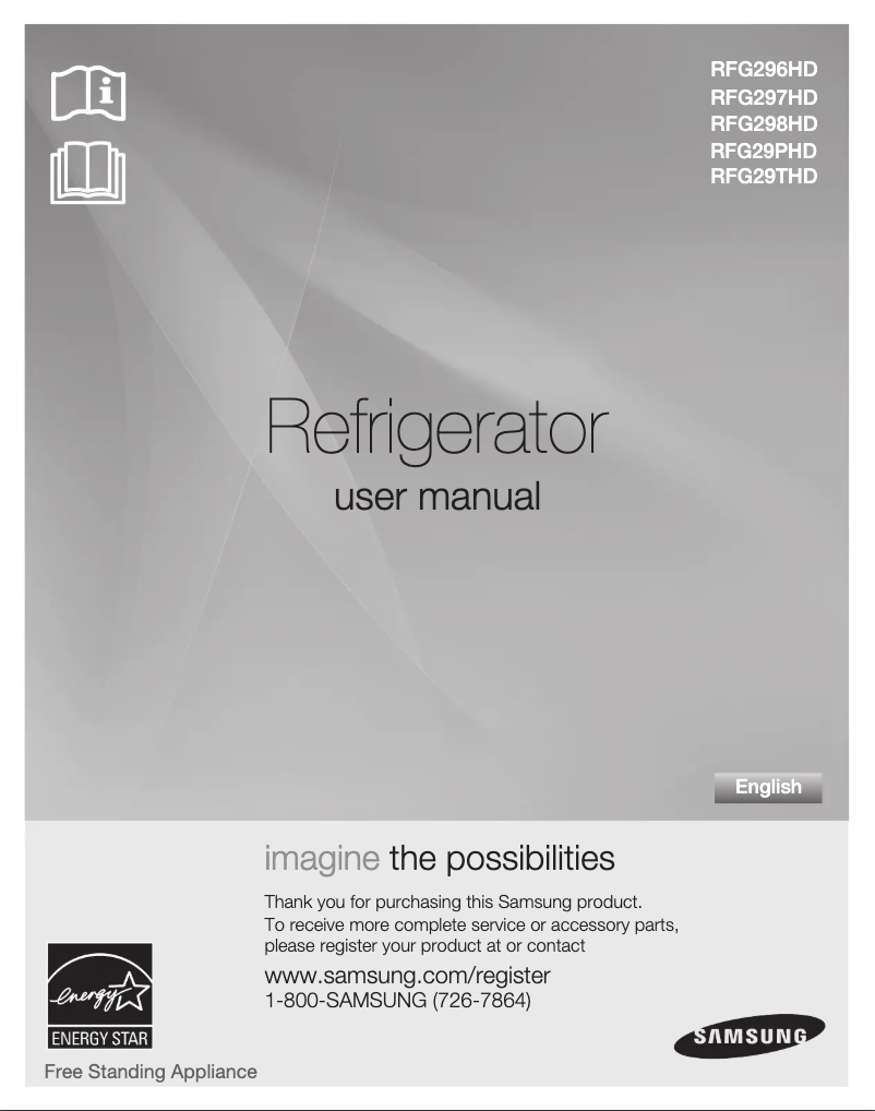 Page 1 de la notice Manuel utilisateur Samsung RFG29PHDRS