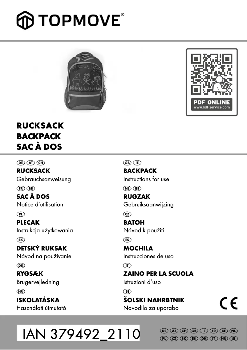 Page 1 de la notice Manuel utilisateur Topmove IAN 354605