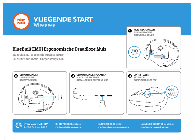 Page 1 de la notice Manuel utilisateur BlueBuilt EM01