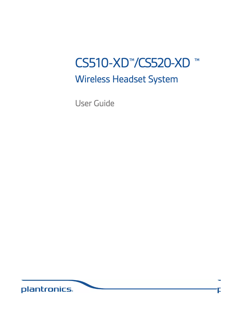 Page 1 de la notice Manuel utilisateur Plantronics CS520-XD