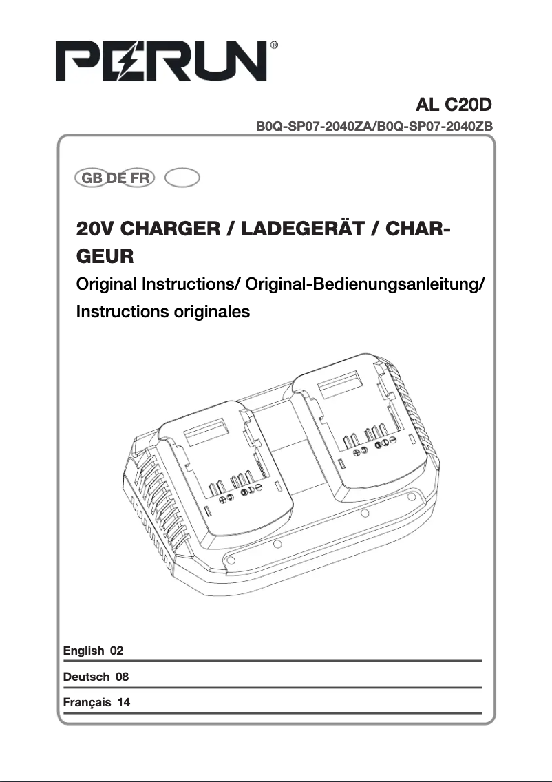 Page 1 de la notice Manuel utilisateur Yard Force AL C20D