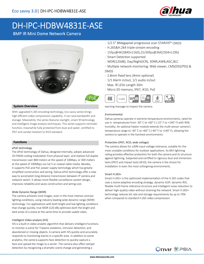 Image de la première page du manuel de l'appareil IPC-HDBW4831E-ASE