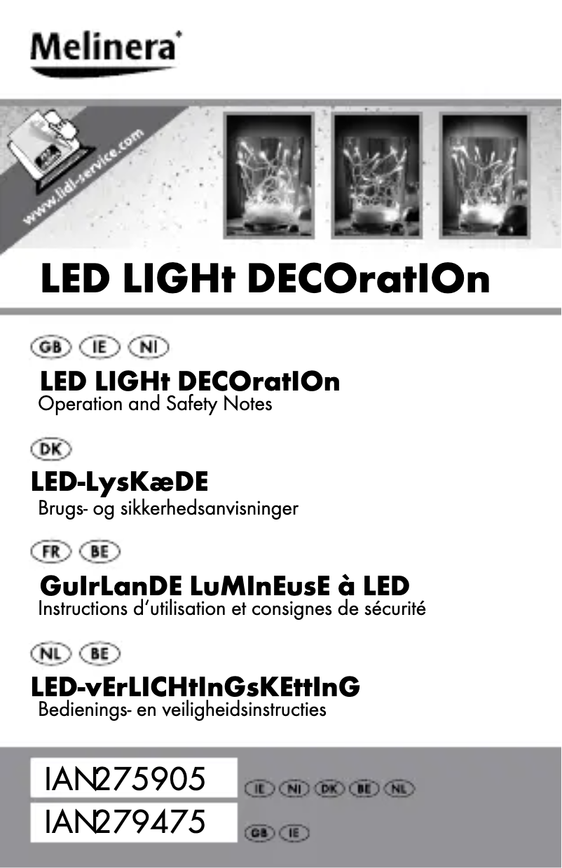 Page 1 de la notice Manuel utilisateur Melinera IAN 279475