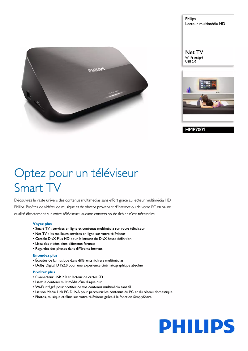 Image de la première page du manuel de l'appareil HMP7001