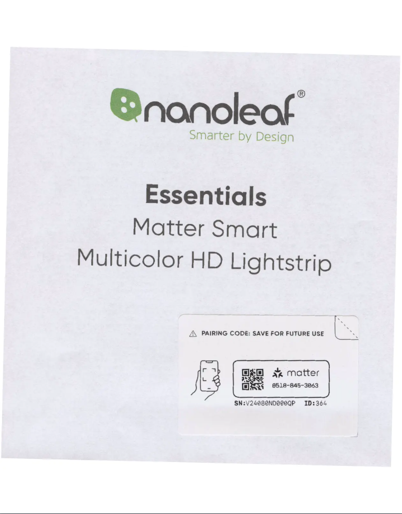 Page 1 de la notice Manuel utilisateur Nanoleaf Essentials
