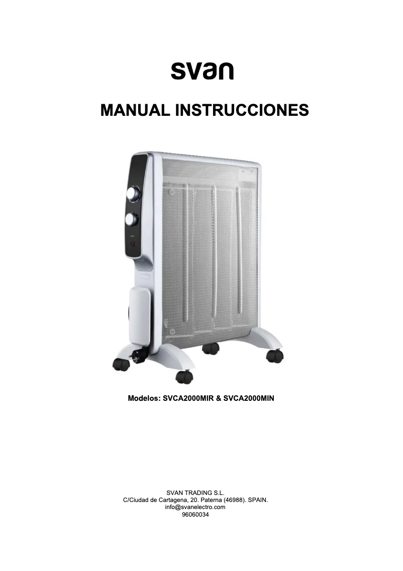 Page 1 de la notice Manuel utilisateur SVAN SVCA2000MIN