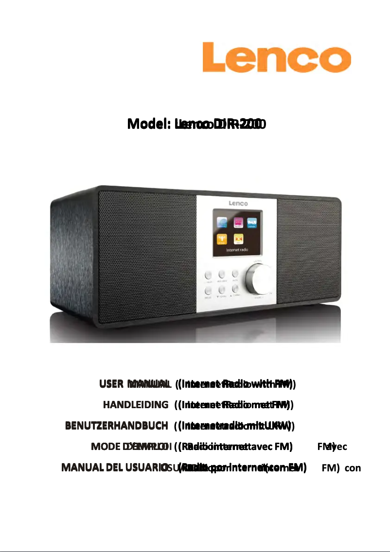 Page 1 de la notice Manuel utilisateur Lenco DIR-200