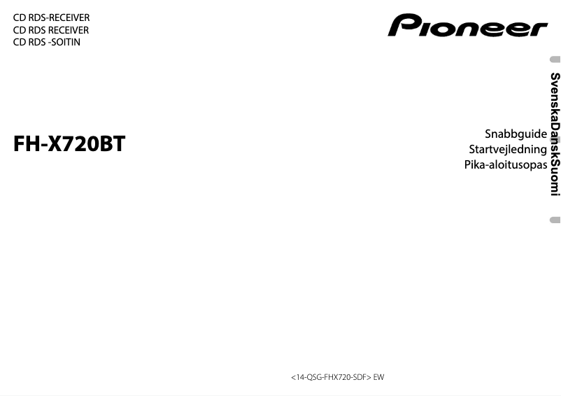 Page 1 de la notice Guide de démarrage rapide Pioneer FH-X720BT