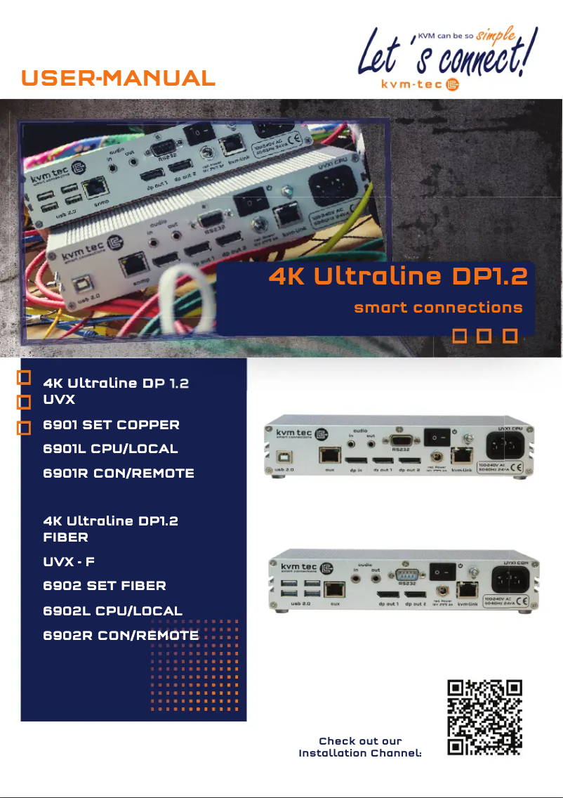 Page 1 de la notice Manuel utilisateur KVM-TEC Ultraline UVX1-L