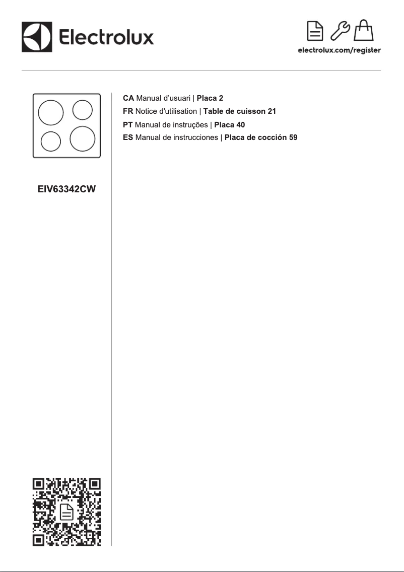 Page n°1 - Manuel utilisateur Electrolux EIV63342CW