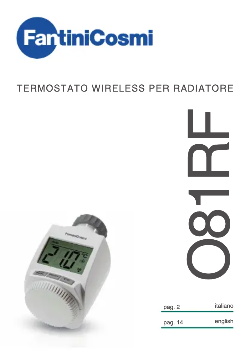 Page 1 de la notice Manuel utilisateur Fantini Cosmi O81RF