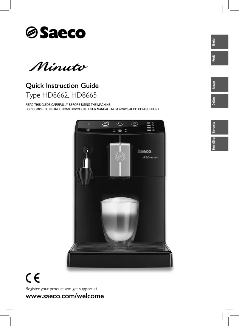 Image de la première page du manuel de l'appareil Minuto HD8665