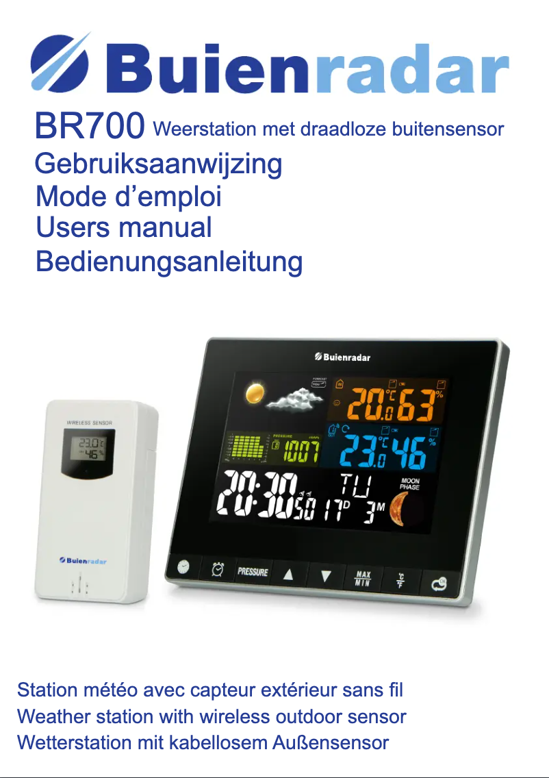 Page 1 de la notice Manuel utilisateur Buienradar BR700