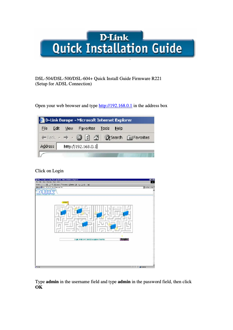 Image de la première page du manuel de l'appareil DSL-604+