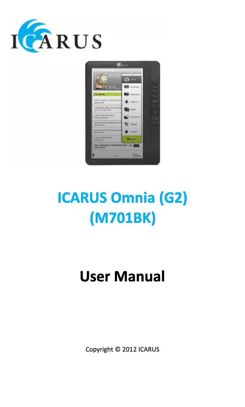 Página 1 del manual Manual de usuario Icarus Omnia 2 M701BK