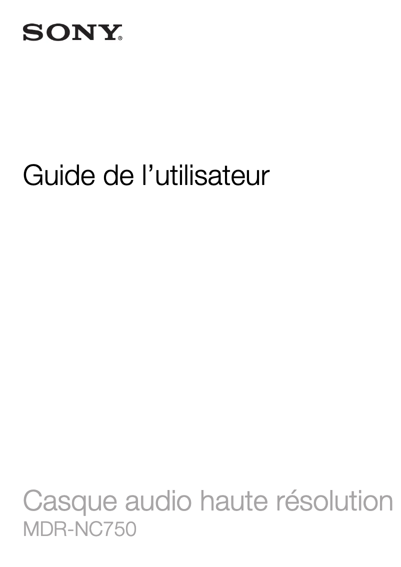 Imagen de la primera página del manual del dispositivo MDR-NC750