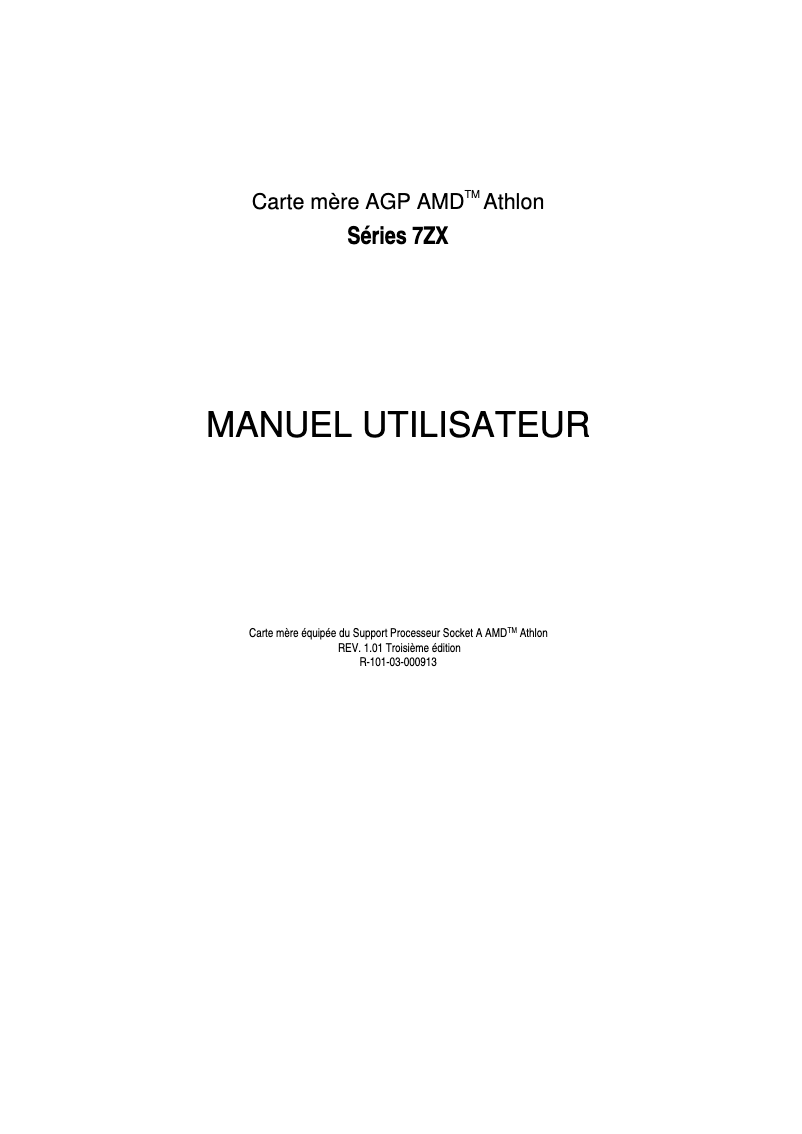 Image de la première page du manuel de l'appareil GA-7ZX-1