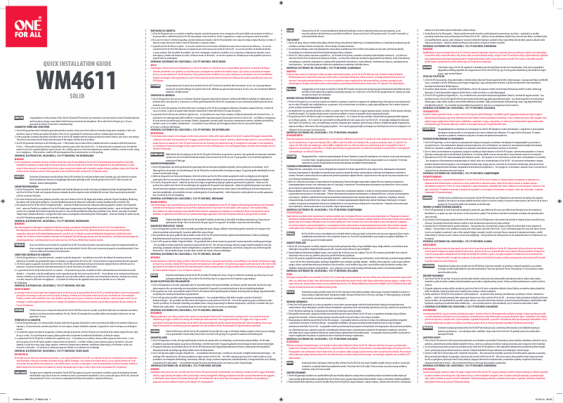 Page 1 de la notice Manuel utilisateur One for all WM 4611