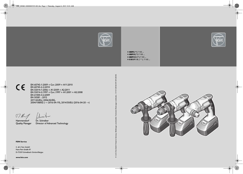 Page 1 de la notice Manuel utilisateur Fein ABOP 10