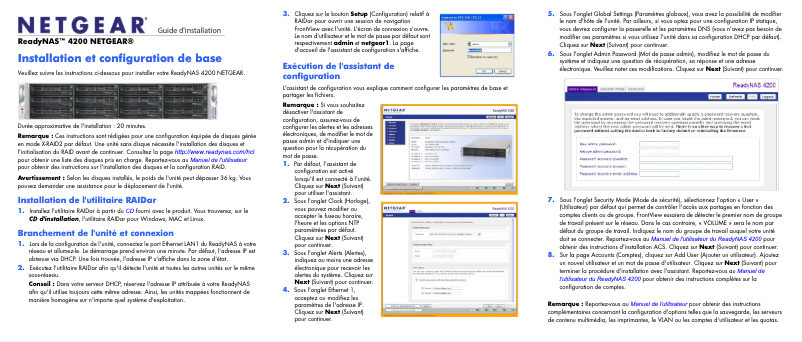 Image de la première page du manuel de l'appareil ReadyNAS R12G1220