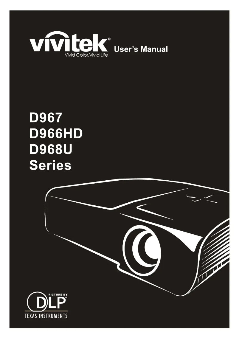 Page n°1 - Manuel utilisateur Vivitek D967