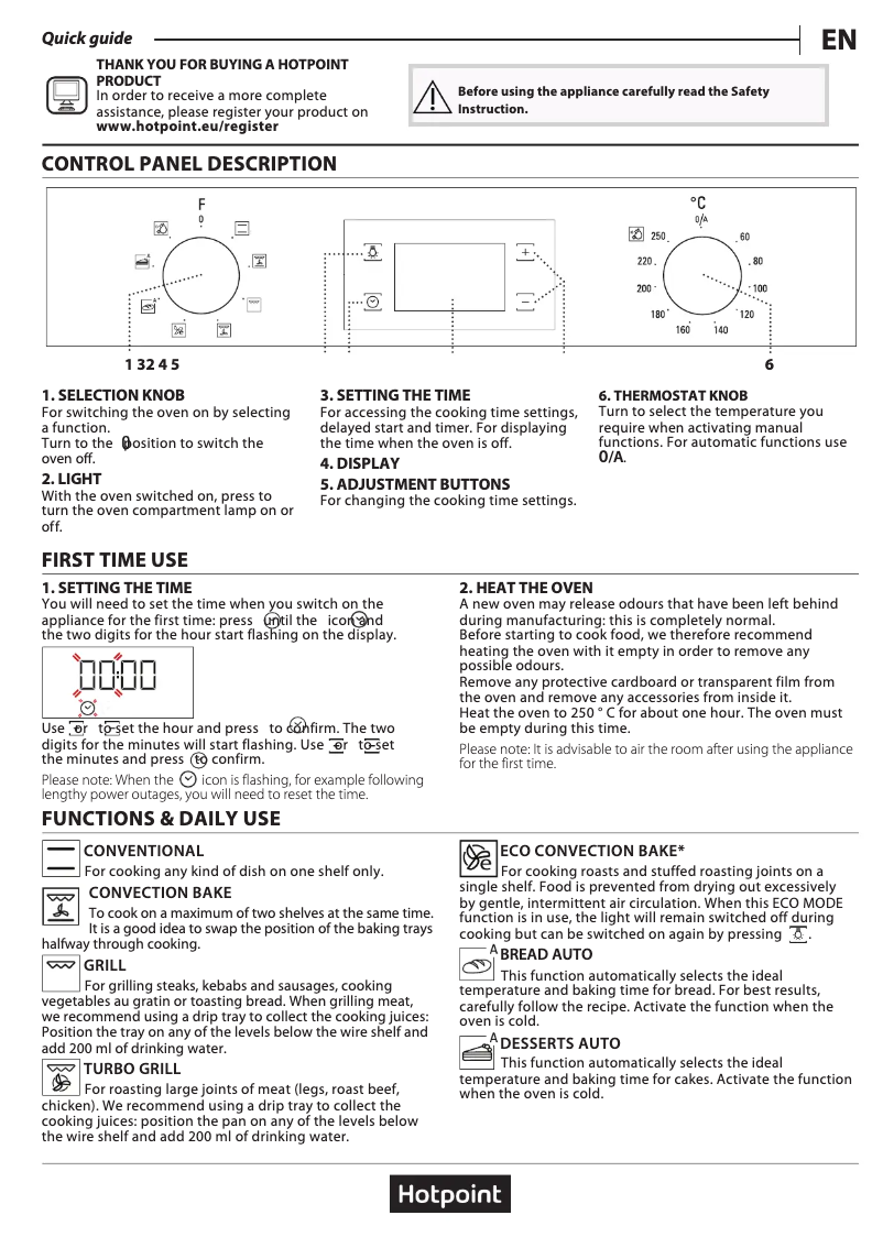 Página 1 del manual Manual de usuario Hotpoint SA4 544 H IX