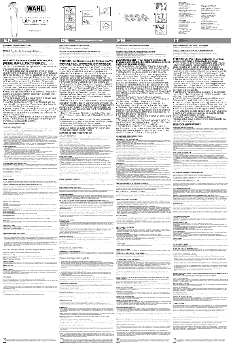 Page 1 de la notice Manuel utilisateur Wahl Stainless Steel