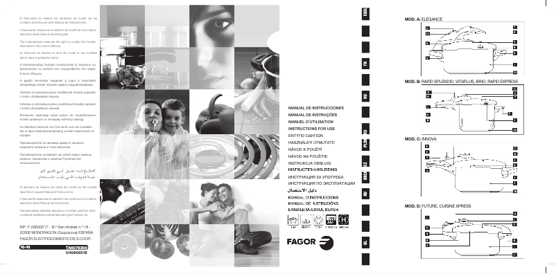 Page 1 de la notice Manuel utilisateur Fagor Rapid Xpress 10