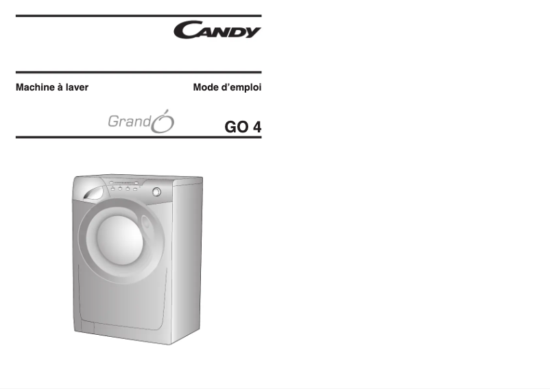 Page n°1 - Manuel utilisateur Candy GO4 127-47
