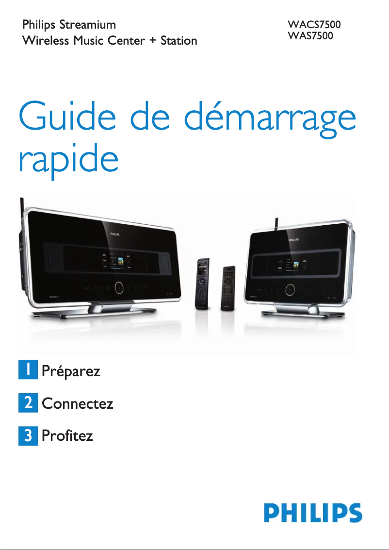 Page n°1 - Guide de démarrage rapide Philips WAS7500